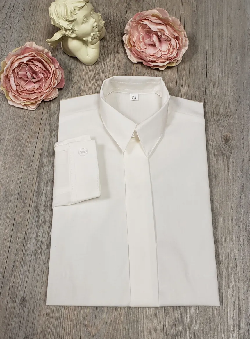 Chemise garçon smart boutons non visibles