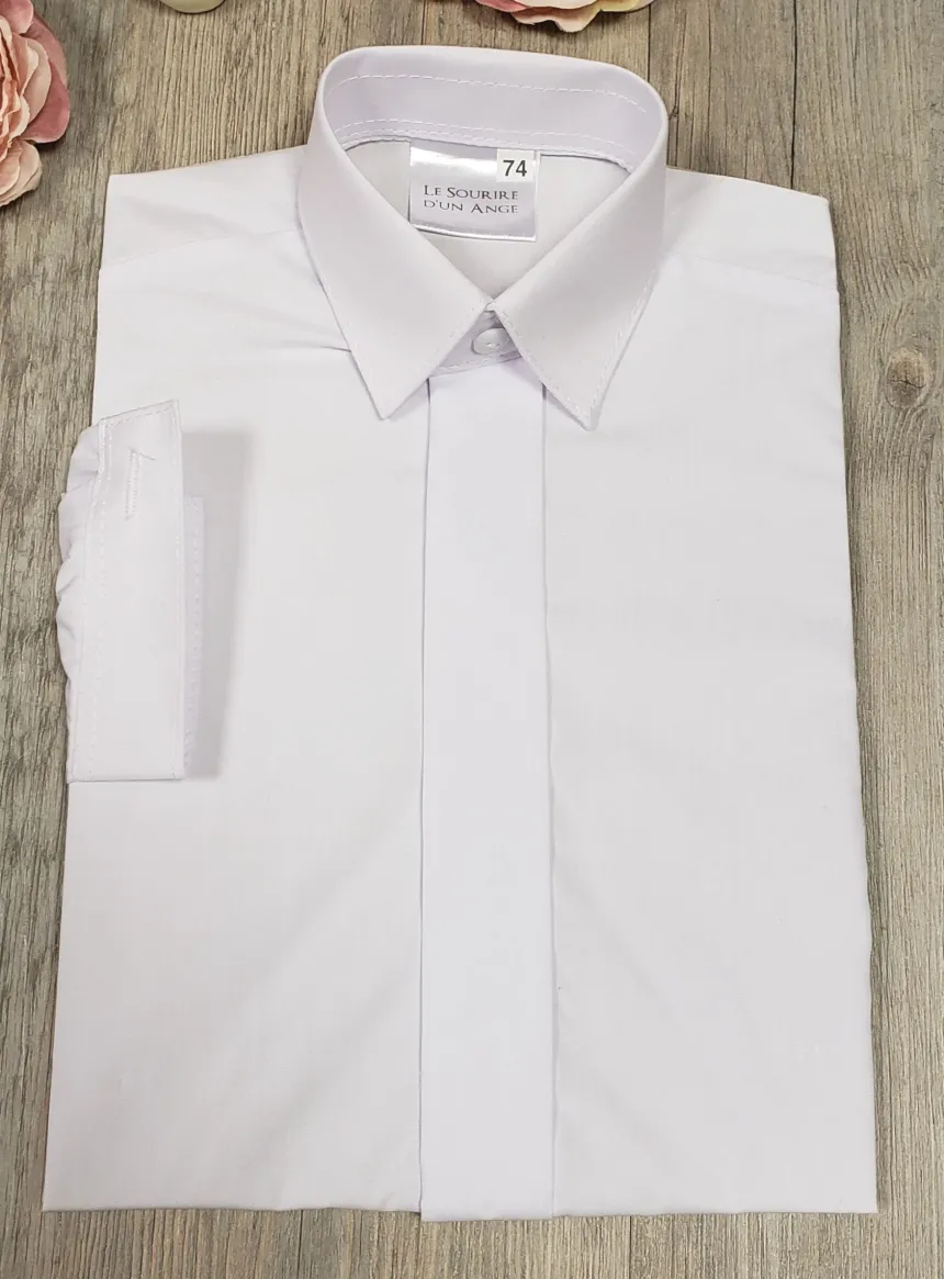 Chemise garçon smart boutons non visibles