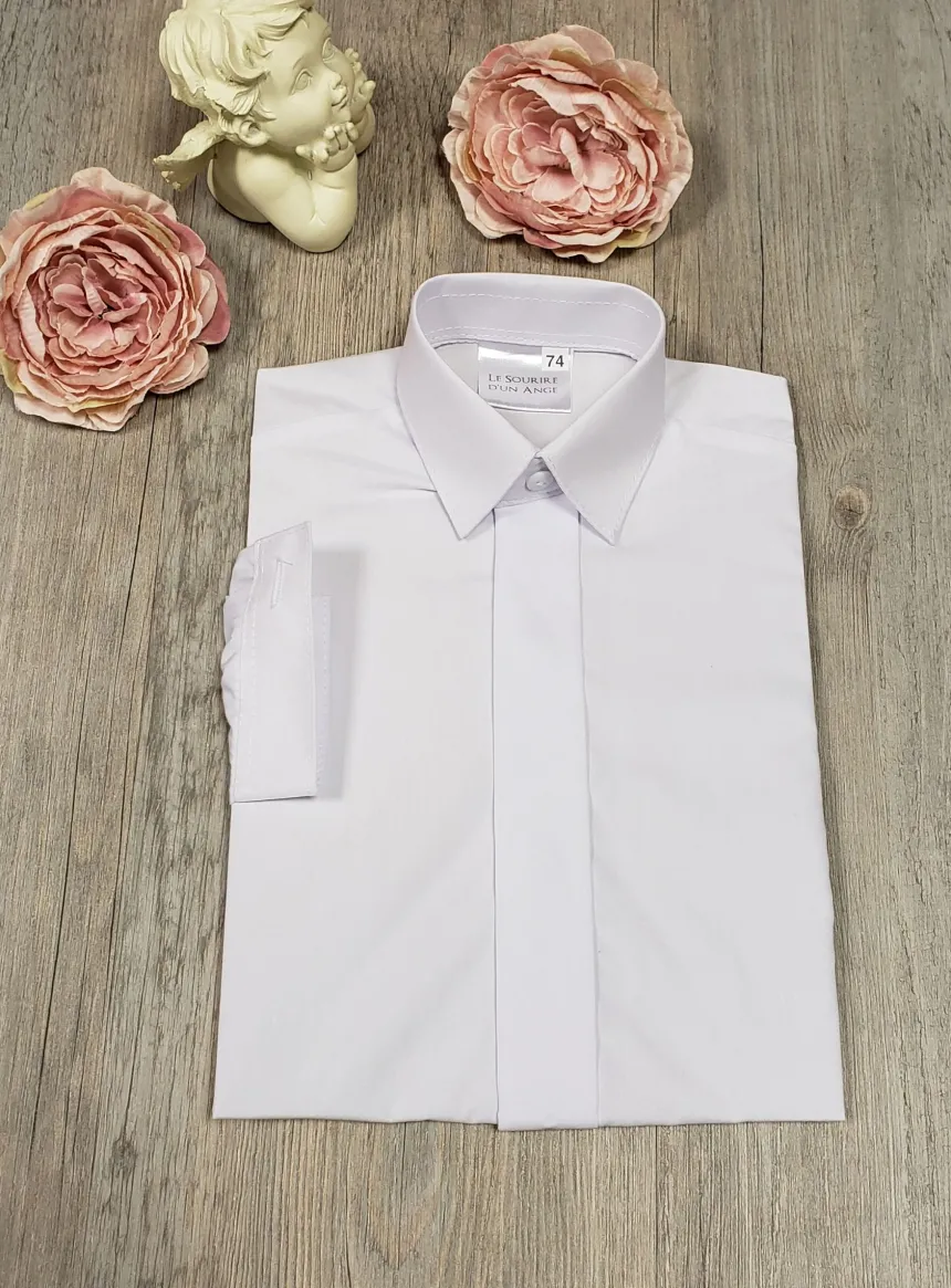 Chemise garçon smart boutons non visibles