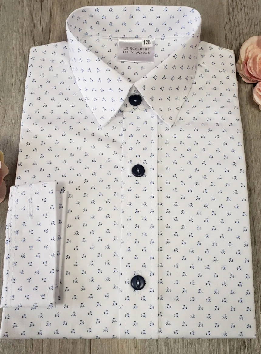 Chemise imprimée cérémonie garçon manches longues