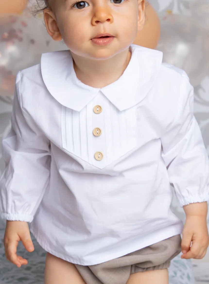 Chemise manches longues vintage petit garçon