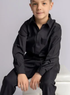 Chemise noire garçon