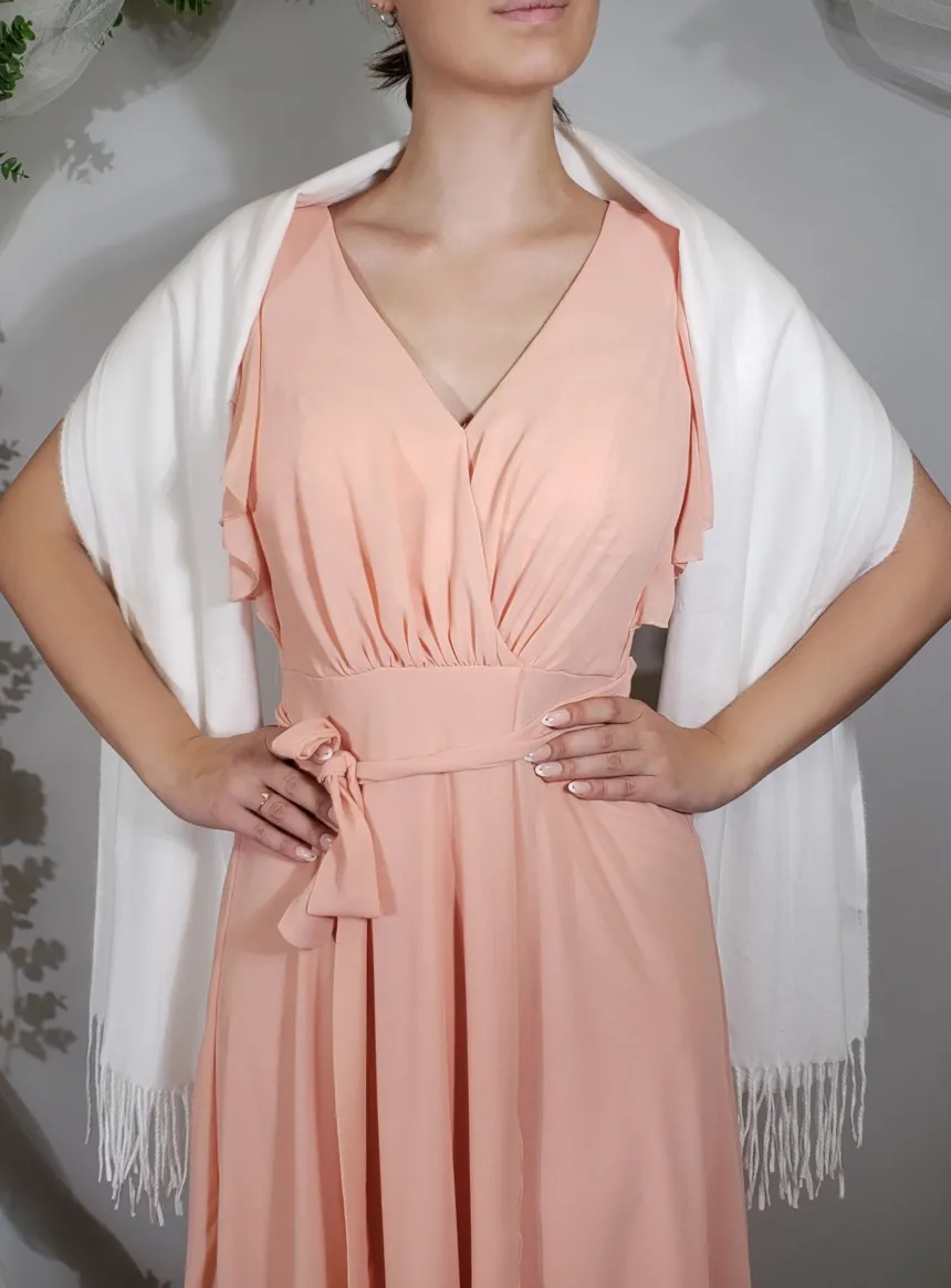 Châle hiver pour mariage ou cérémonie Ivoire - Ecru