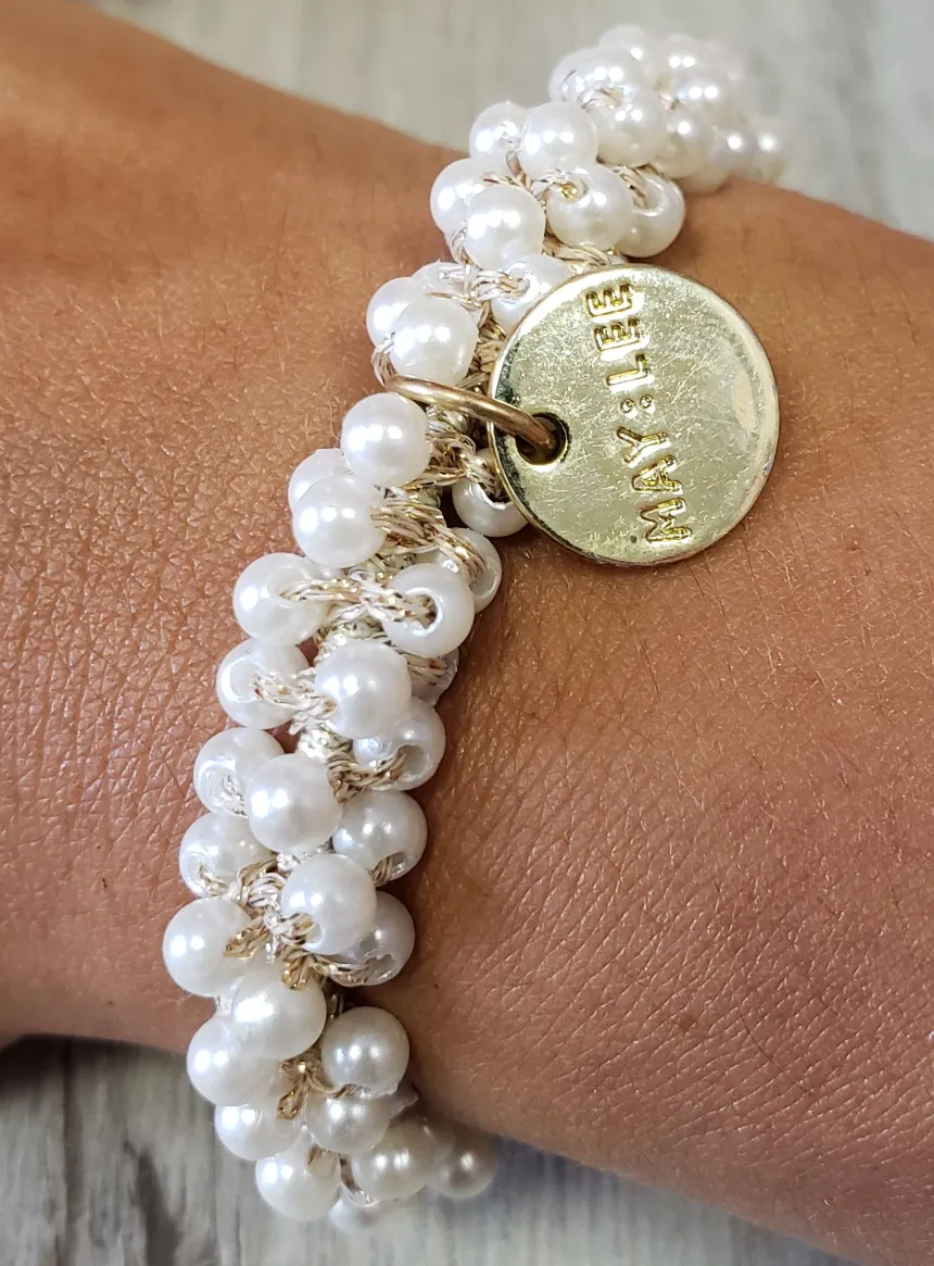 Chouchou perle Blanc