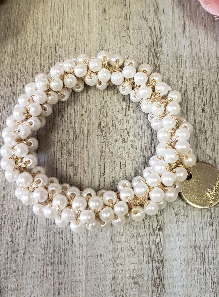 Chouchou perle Blanc