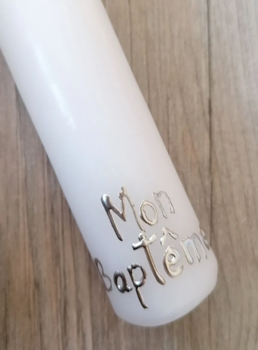 Cierge baptême Ange - Personnalisable
