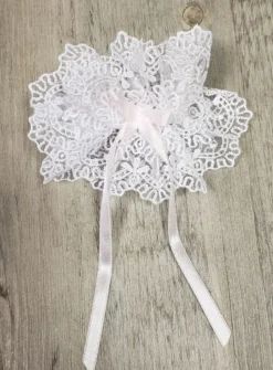 Cierge Baptême avec nœud dentelle