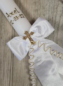 Cierge pour Baptême Croix