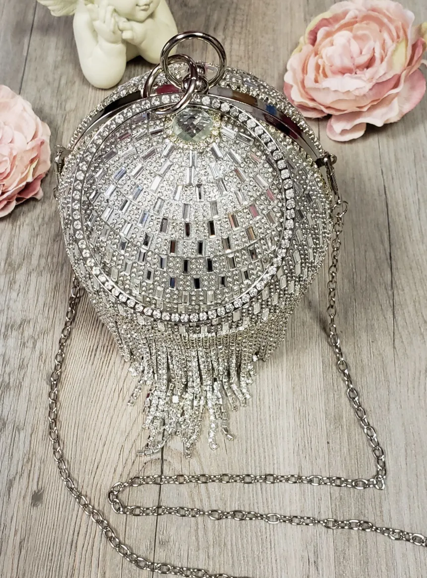 Clutch bag rond avec strass