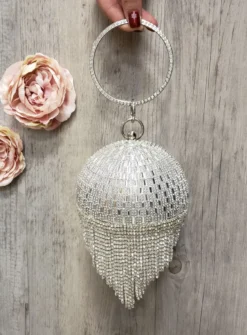 Clutch bag rond avec strass