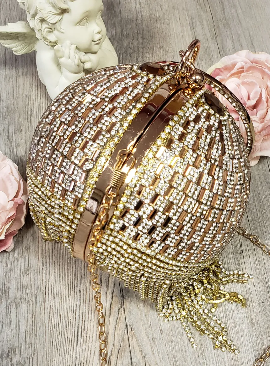 Clutch bag rond avec strass