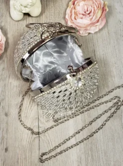 Clutch bag rond avec strass