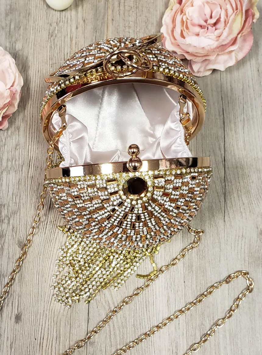 Clutch bag rond avec strass