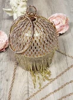 Clutch bag rond avec strass