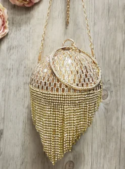 Clutch bag rond avec strass