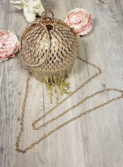 Clutch bag rond avec strass