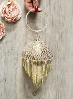 Clutch bag rond avec strass