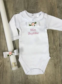 Coffret Baptême Body "Mon Baptême" + cierge