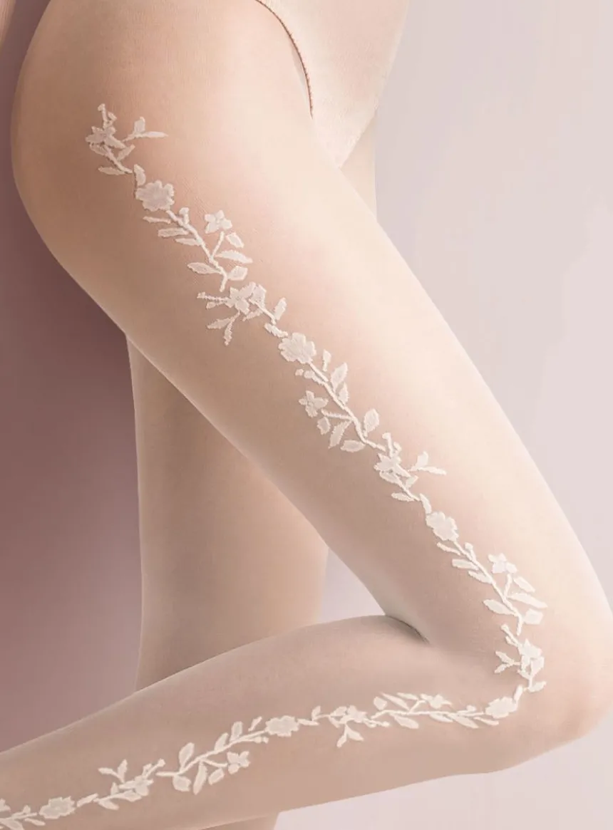 Collants mariage motif floral