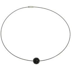 Collier boule de strass Noir