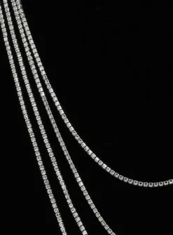 Collier de dos ou poitrine longueur 125cm Gris argent