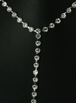 Collier de strass pour décolleté poitrine Gris argent