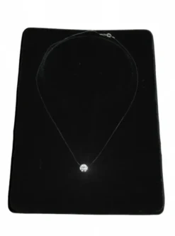 Collier fil nylon strass large Gris argent