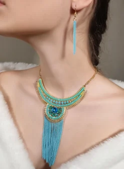 Collier plastron chic + boucles