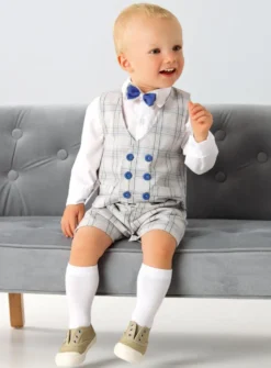 Costume bébé garçon bermuda Evan Gris 3 mois