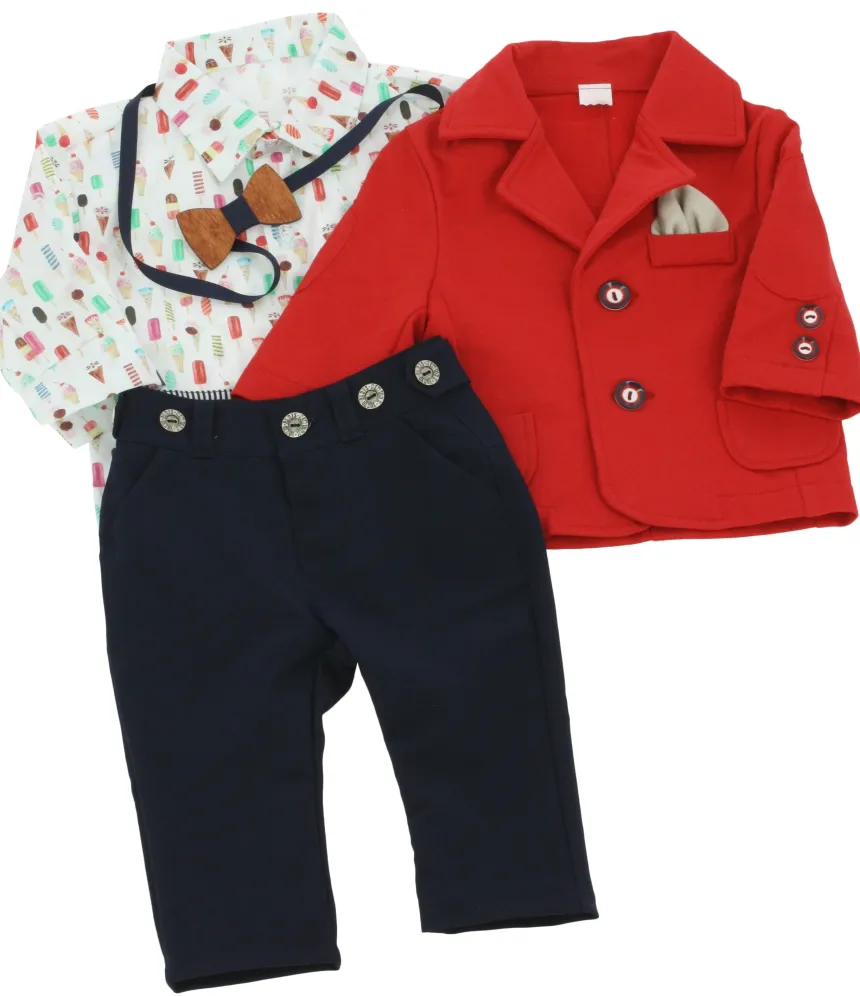 Costume bébé garçon Jullien Rouge 3 mois