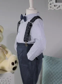 Costume bretelle bébé garçon + casquette