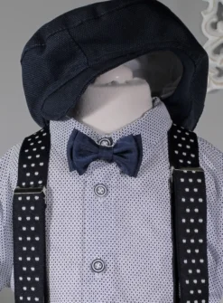 Costume bretelle bébé garçon + casquette