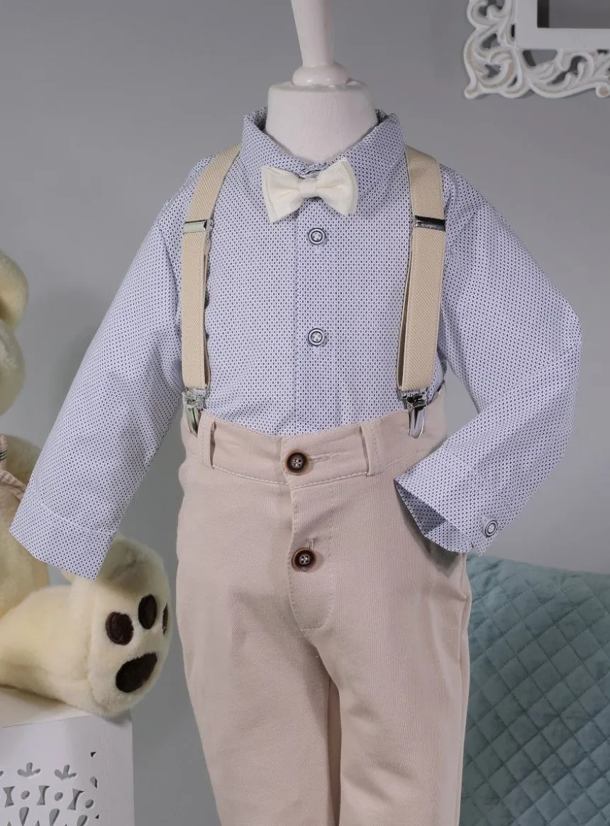 Costume bretelle bébé garçon + casquette