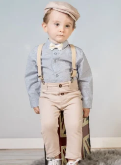 Costume bretelle bébé garçon + casquette