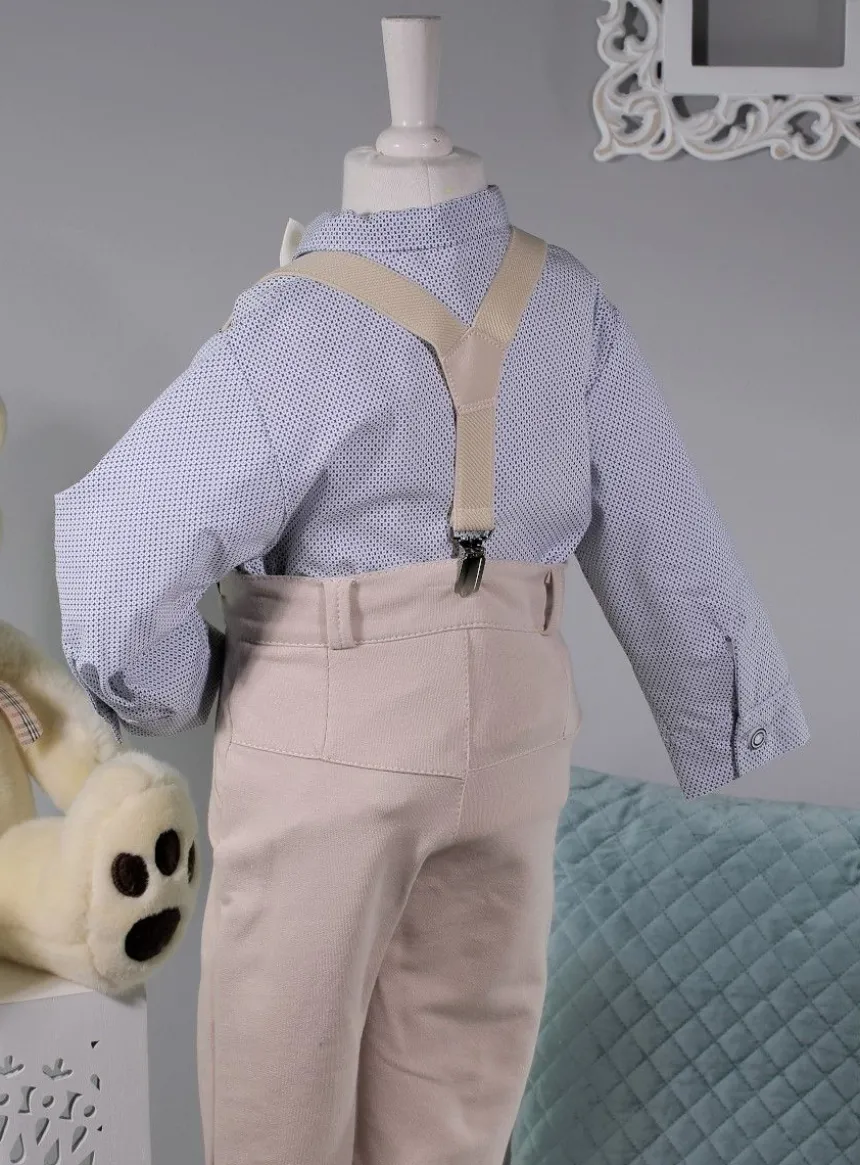 Costume bretelle bébé garçon + casquette