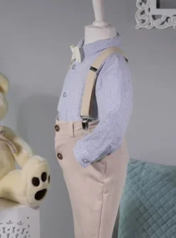 Costume bretelle bébé garçon + casquette
