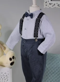 Costume bretelle bébé garçon + casquette
