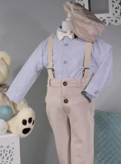 Costume bretelle bébé garçon + casquette