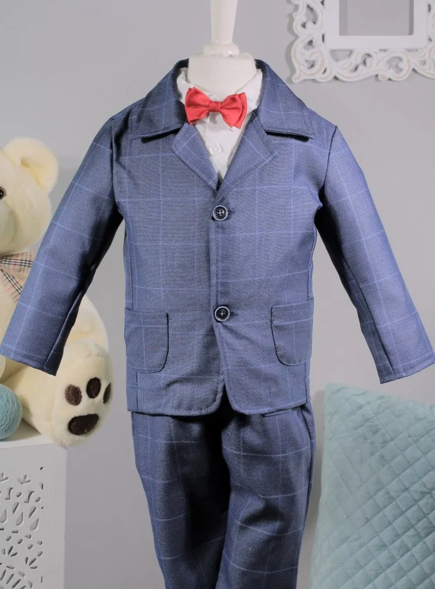 Costume complet à carreaux bébé garçon