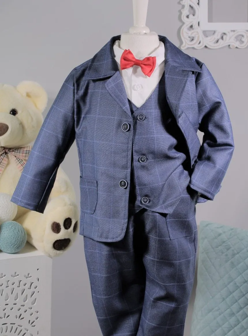 Costume complet à carreaux bébé garçon