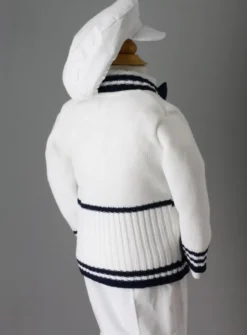 Costume de baptême complet Théo 5p. Blanc 1 mois