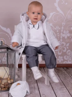 Costume garçon complet Ulysse + manteau Gris 3 mois
