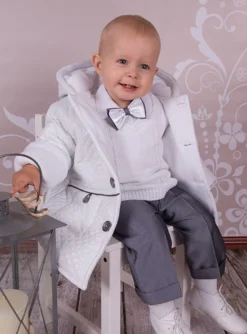 Costume garçon complet Ulysse + manteau Gris 3 mois