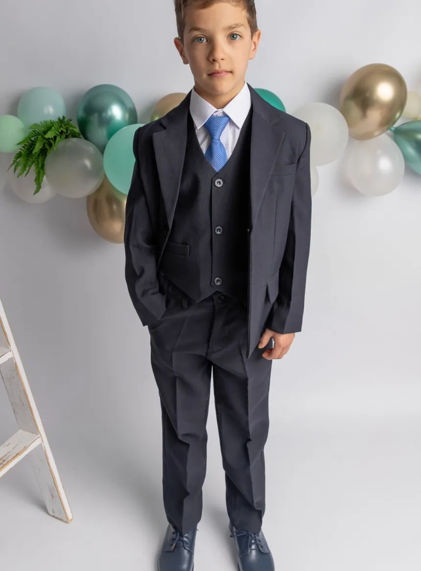 Costume garçon 3 pièces bleu marine 1 er prix
