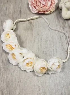 Couronne bandeau de fleurs tissu