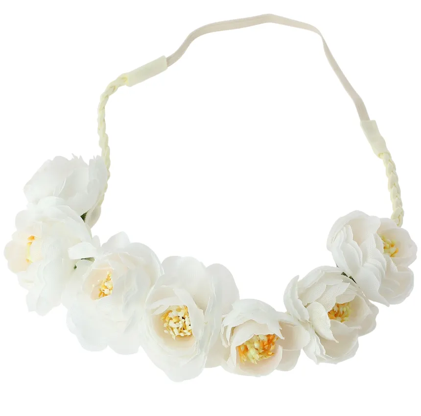 Couronne bandeau de fleurs tissu