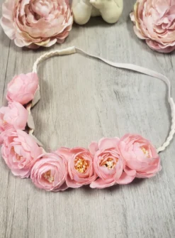 Couronne bandeau de fleurs tissu