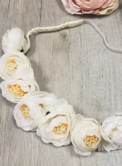 Couronne bandeau de fleurs tissu