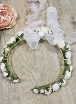 Couronne de communion blanche ouverte Blanc