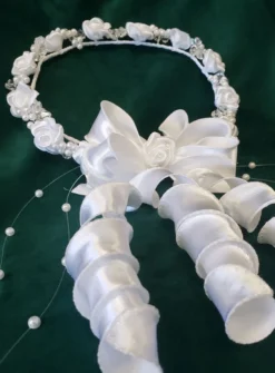 Couronne de fleur avec fleurs Blanc
